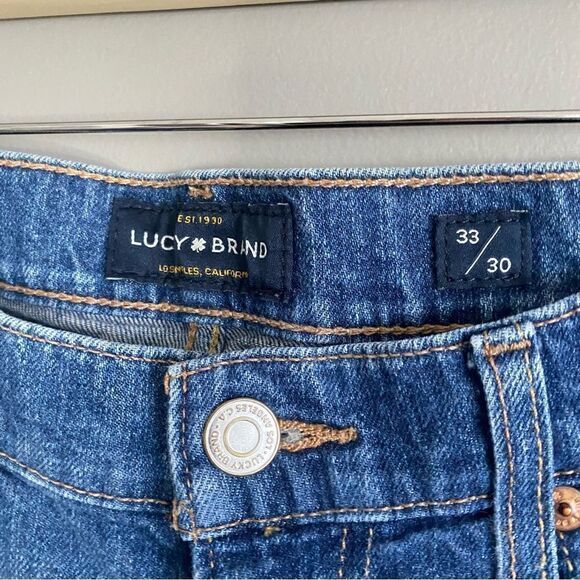 Lucky Brand 121 Slim Blue Straight Leg Denim Jeans Mens Size 33x30 - Picture 3 of 7